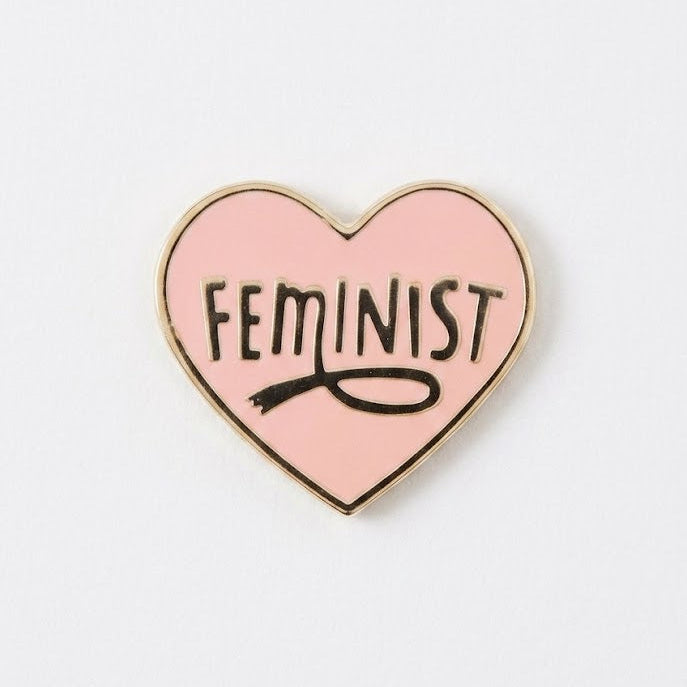 Feminist Heart Baby Pink Enamel Pin - Limited Edition