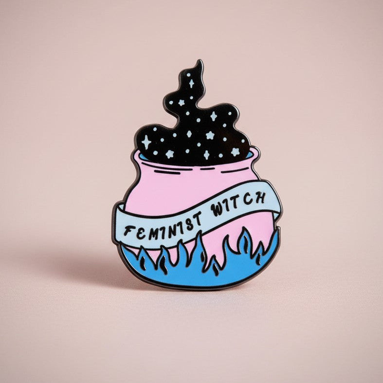 Feminist Witch Cauldron Enamel Pin