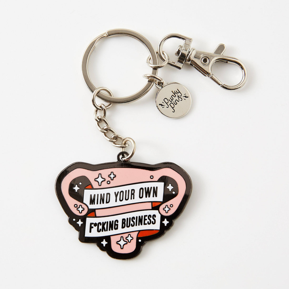 Mind Your Own F*kn Business Uterus Enamel Keyring