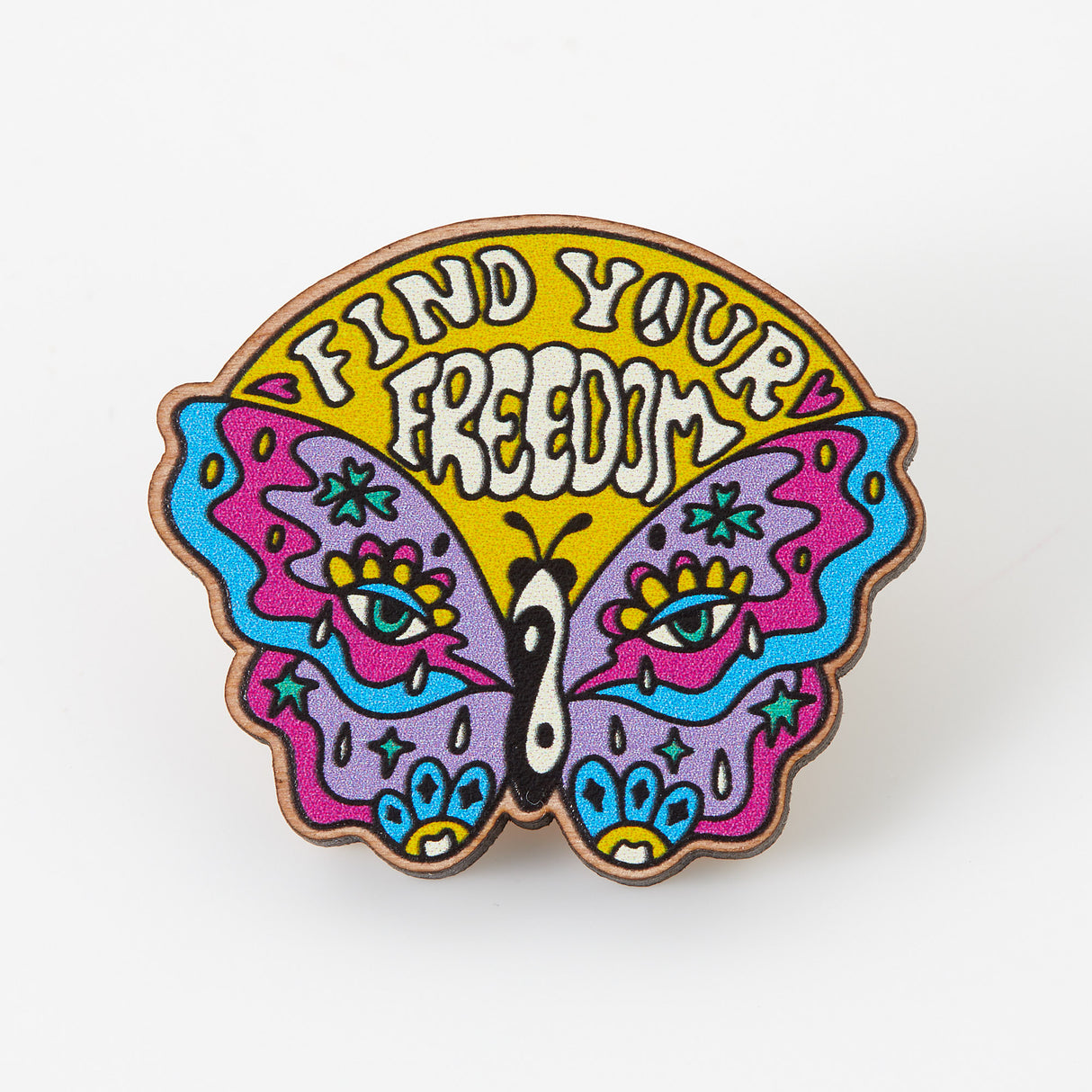 Find Your Freedom Wooden Eco Pin