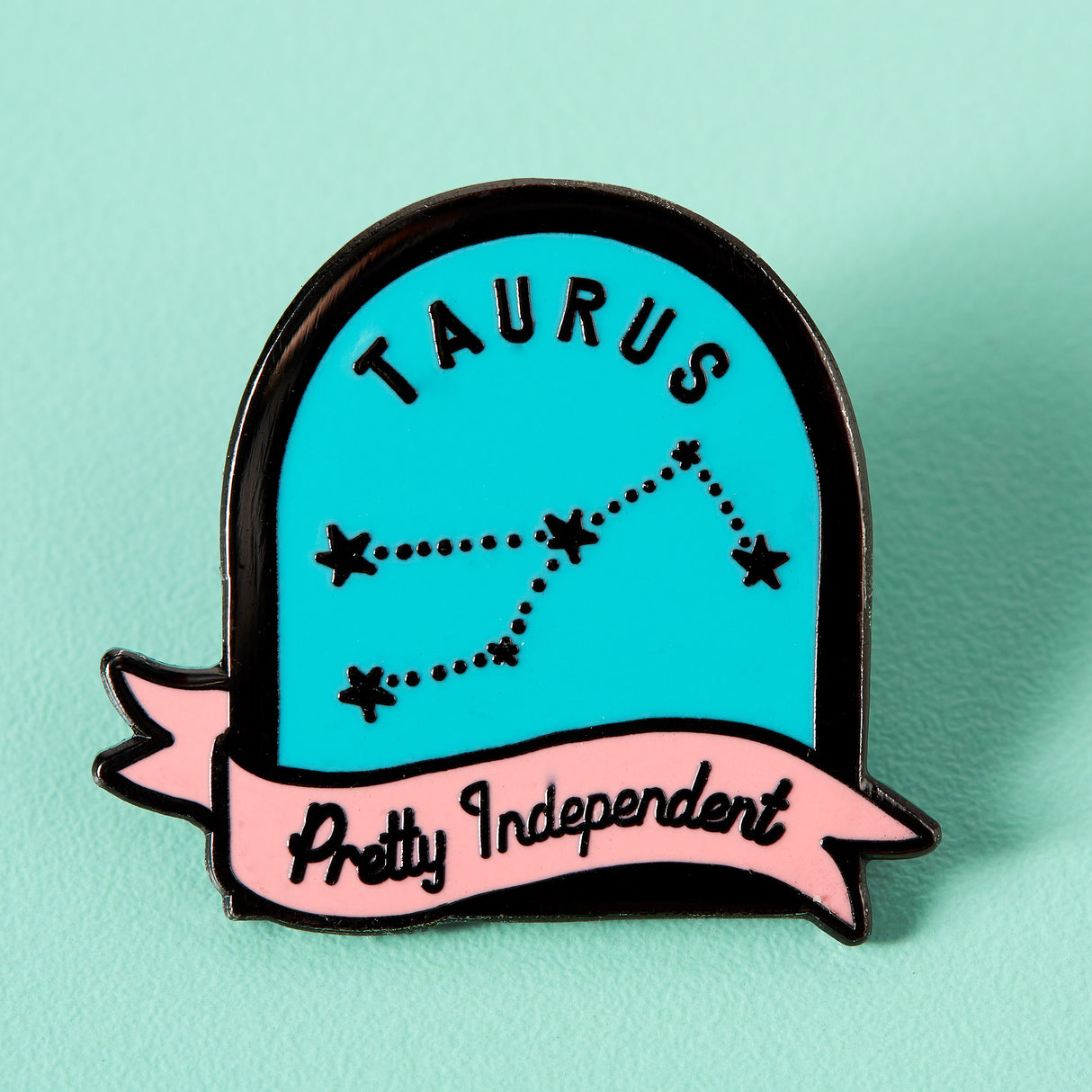 Taurus Blue and Pink Starsign Enamel Pin