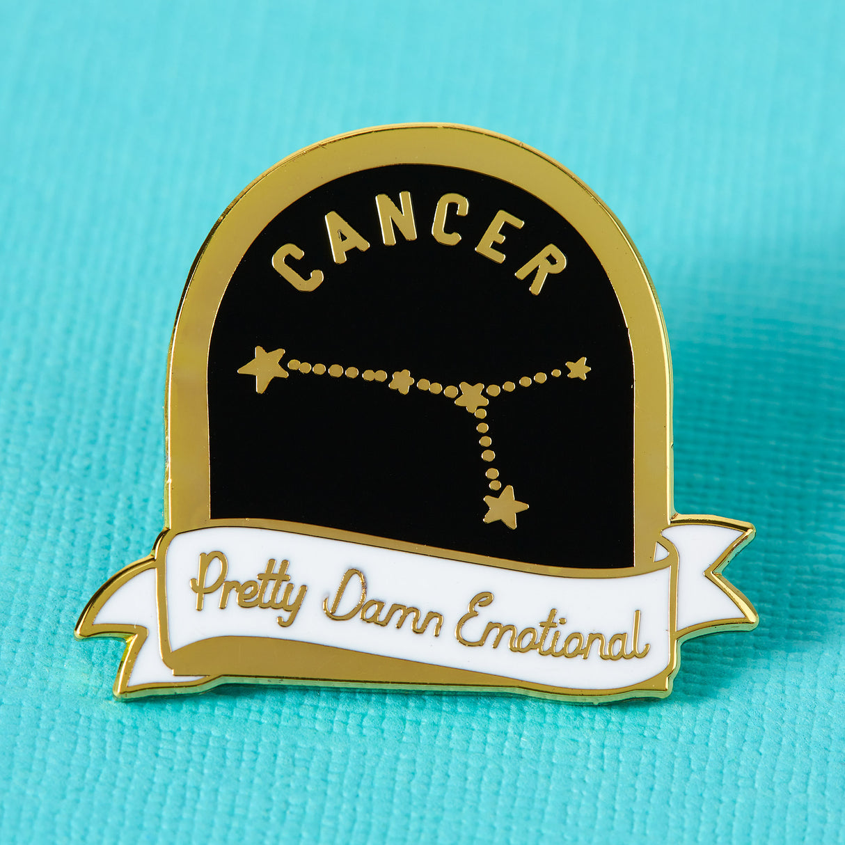 Cancer Black and White Starsign Enamel Pin