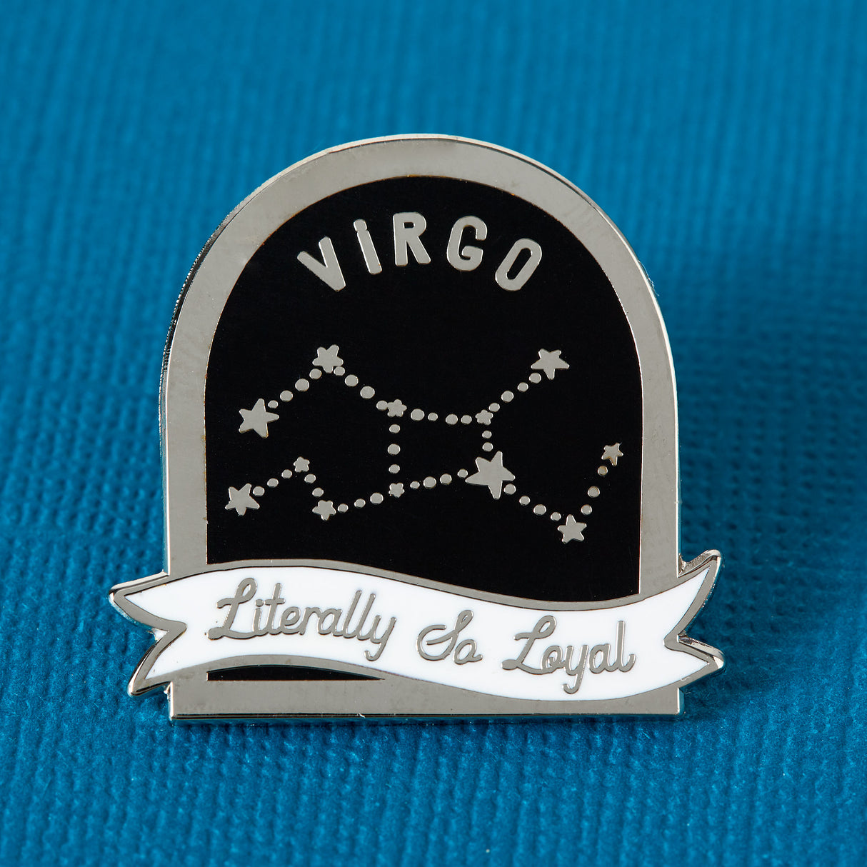 Virgo Black and White Starsign Enamel Pin