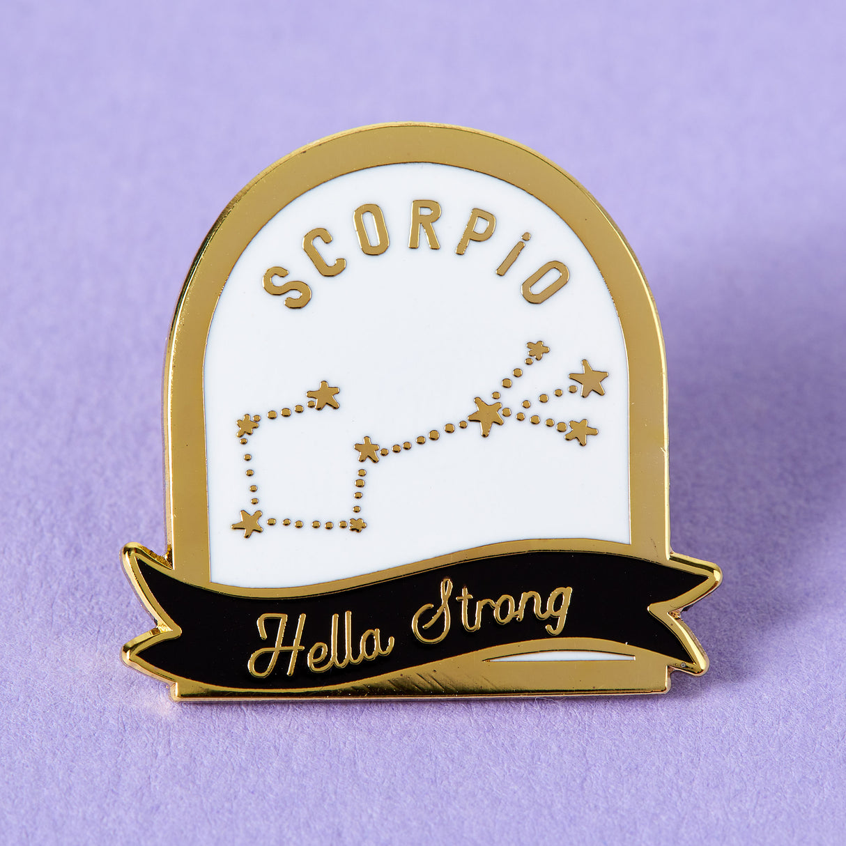 Scorpio Black and White Starsign Enamel Pin