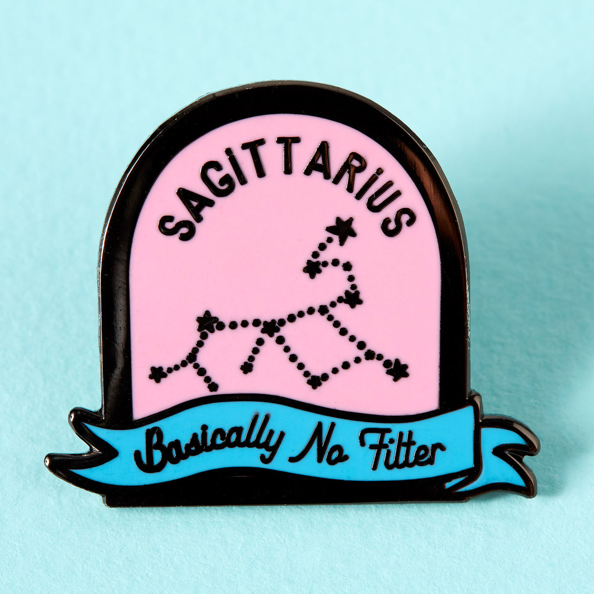 Sagittarius Pink and Blue Starsign Enamel Pin