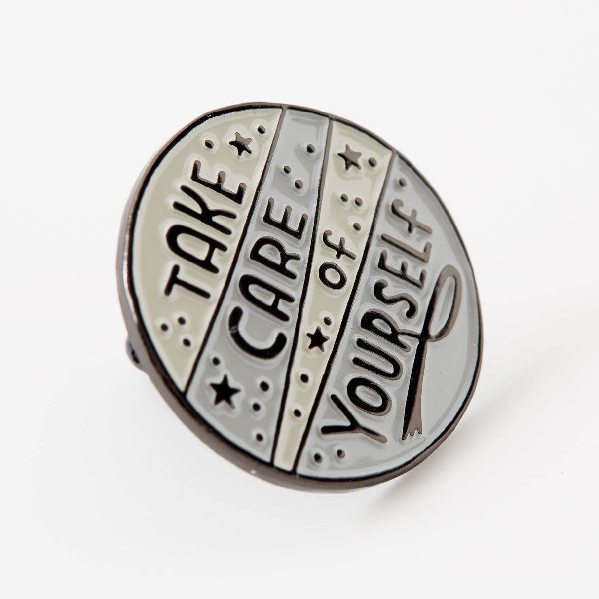 Take Care Of Yourself Grey Enamel Pin - Limited Edition