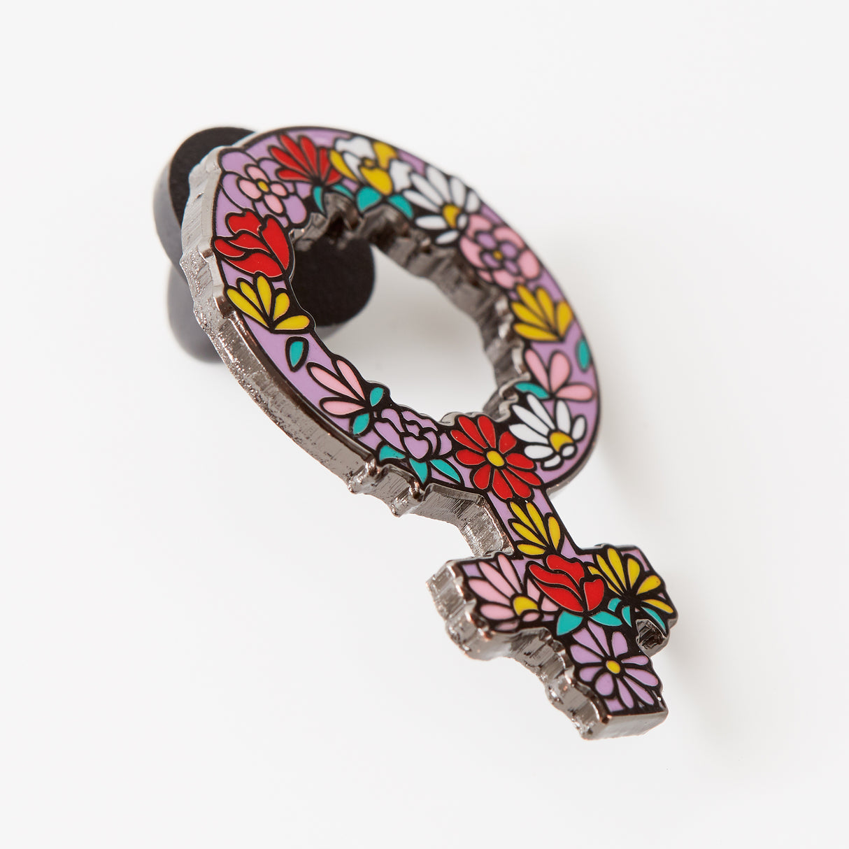 I Am Female Floral Enamel Pin