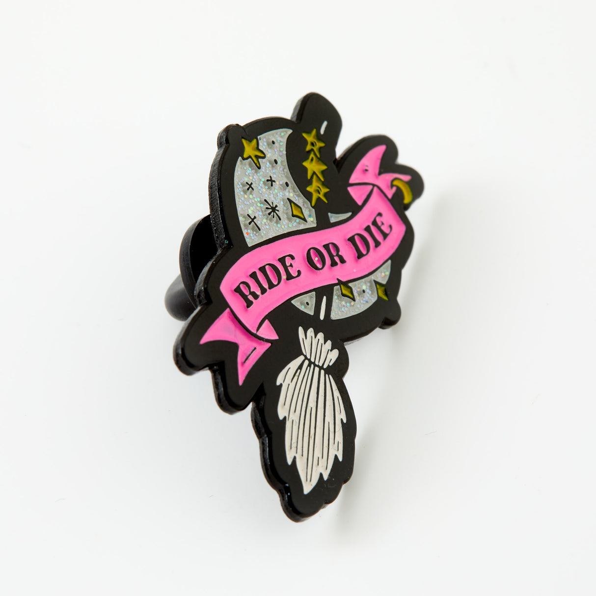 Ride Or Die Broomstick Enamel Pin