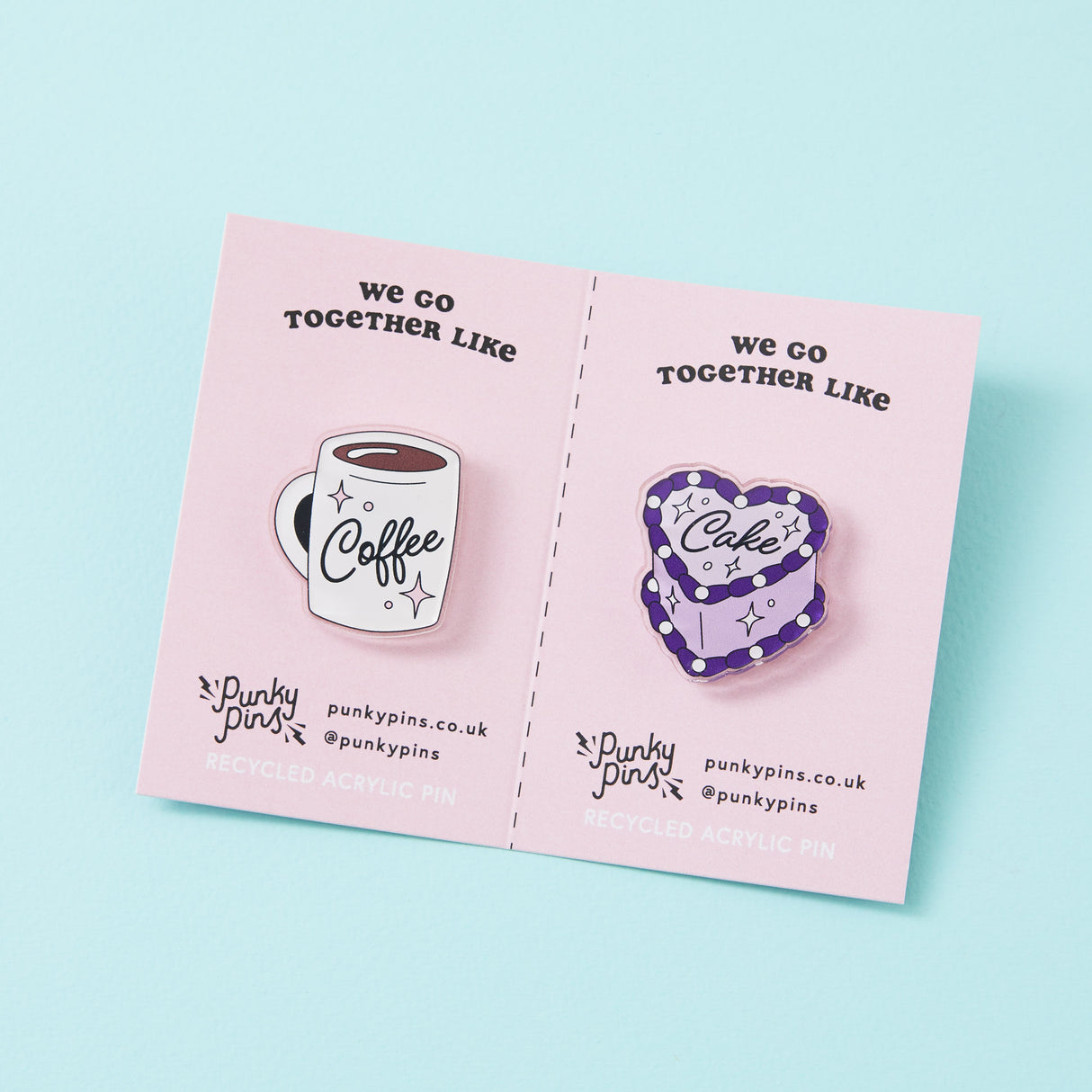 Coffee & Cake Acrylic Pin Pair