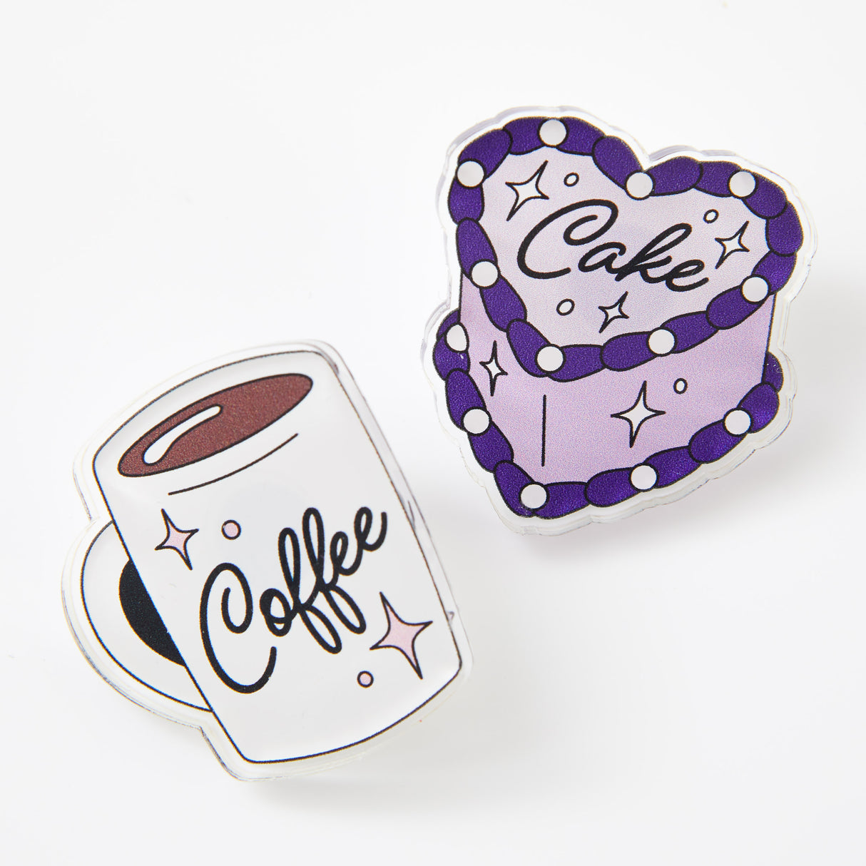 Coffee & Cake Acrylic Pin Pair