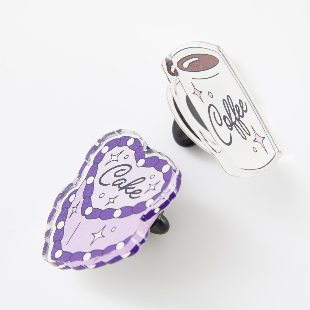 Coffee & Cake Acrylic Pin Pair