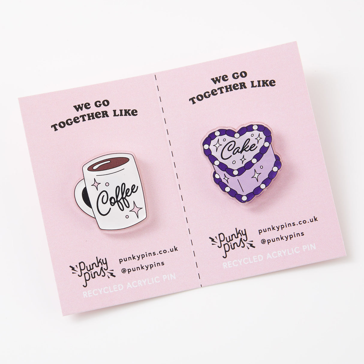 Coffee & Cake Acrylic Pin Pair