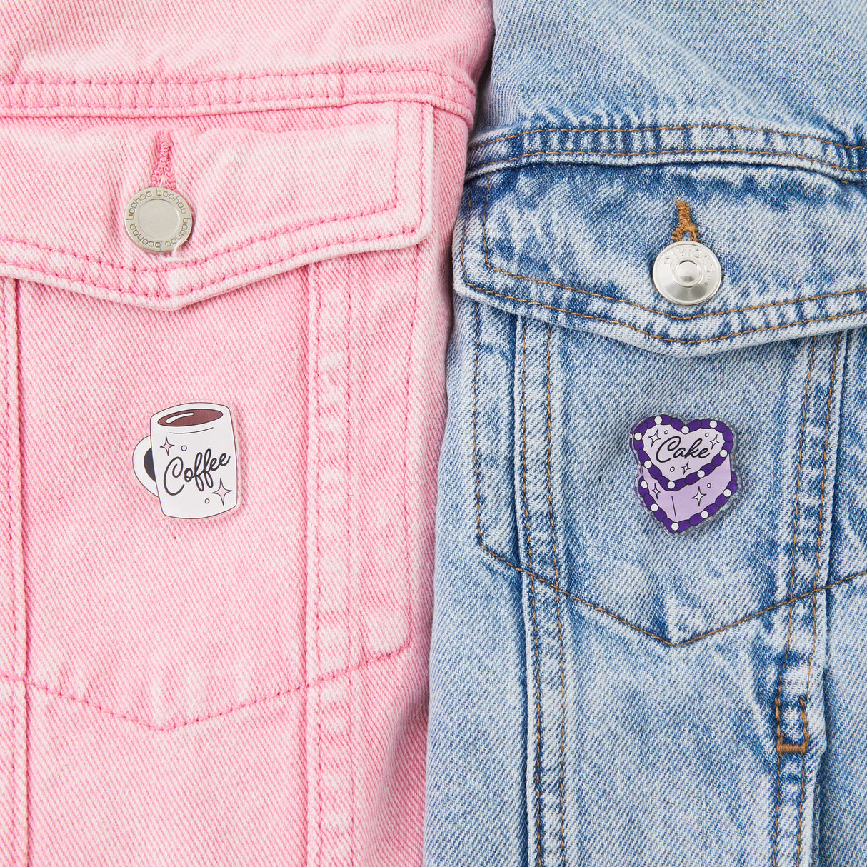 Coffee & Cake Acrylic Pin Pair