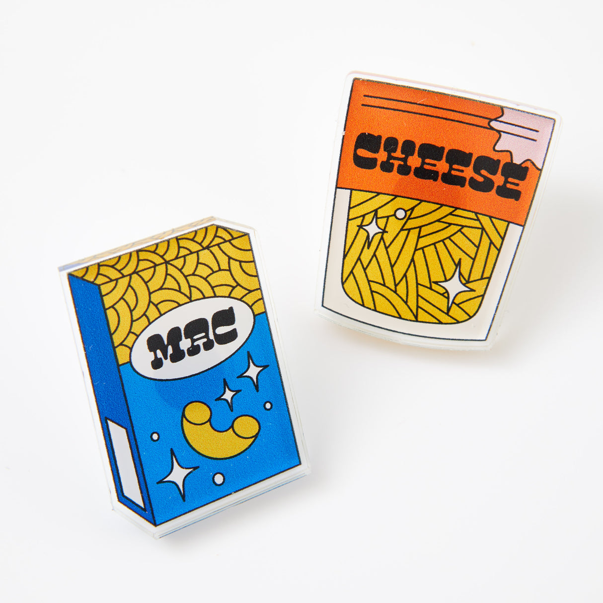 Mac & Cheese Acrylic Pin Pair