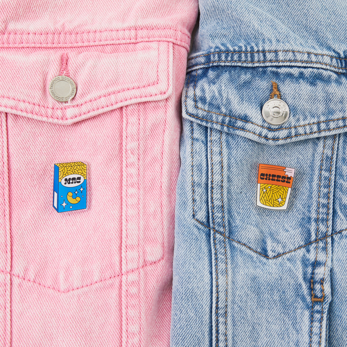 Mac & Cheese Acrylic Pin Pair