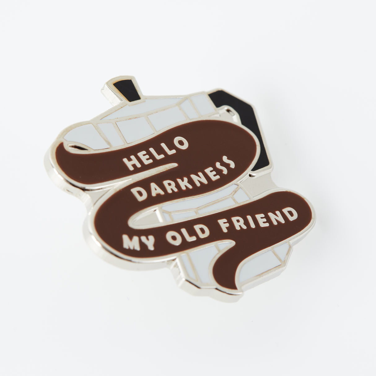 Hello Darkness Coffee Enamel Pin