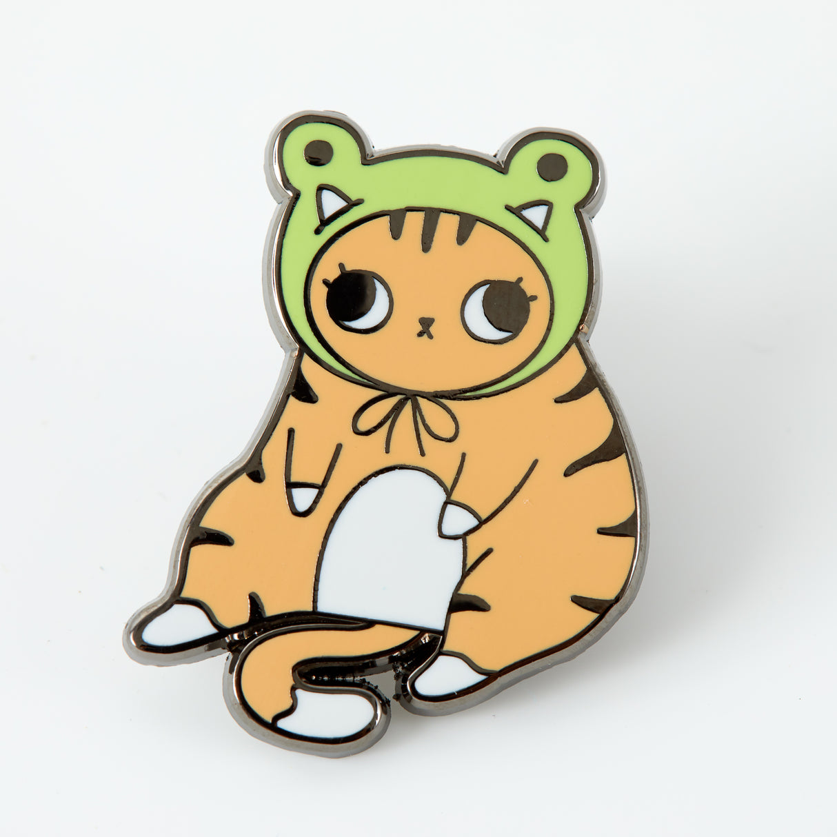 Frog Hat Cat Enamel Pin