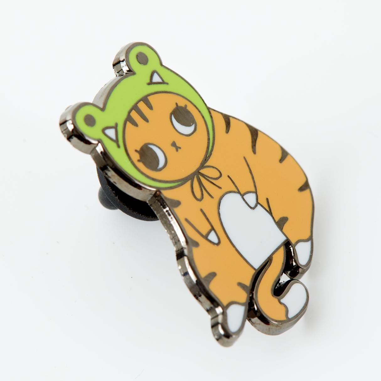 Frog Hat Cat Enamel Pin
