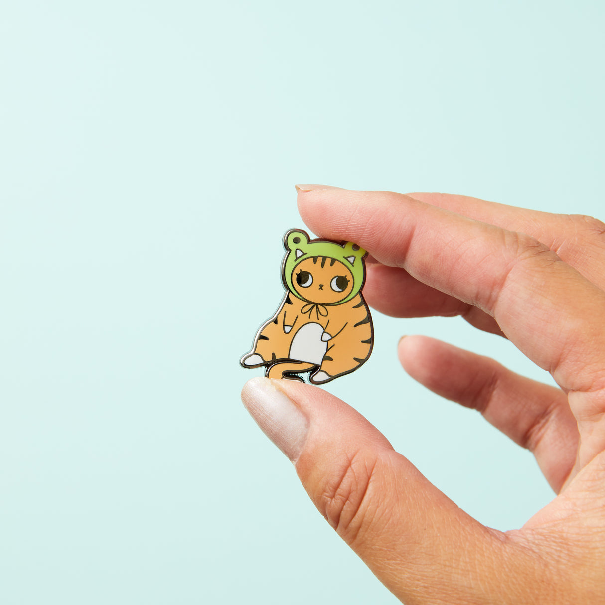 Frog Hat Cat Enamel Pin