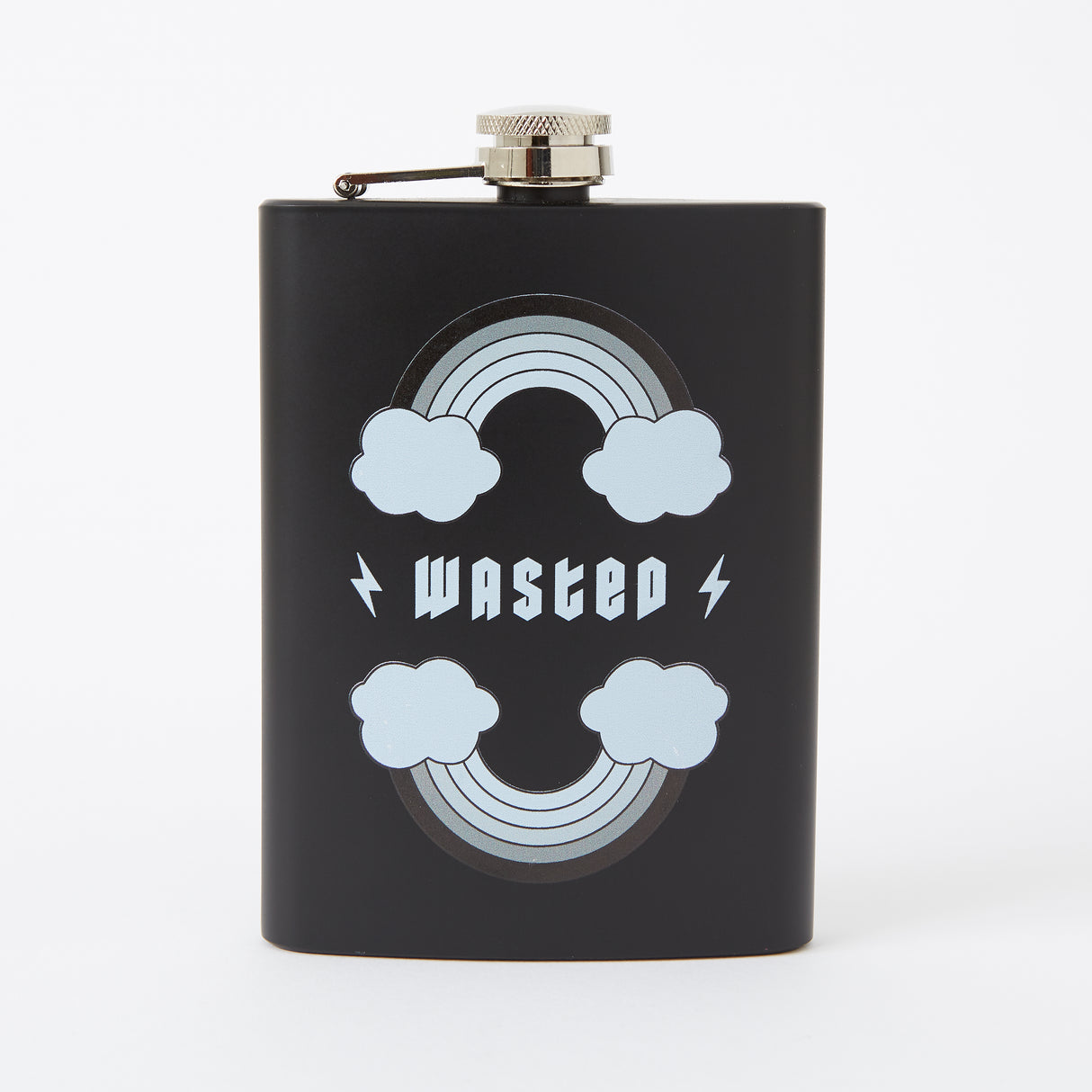 Wasted Tall Black Hip Flask