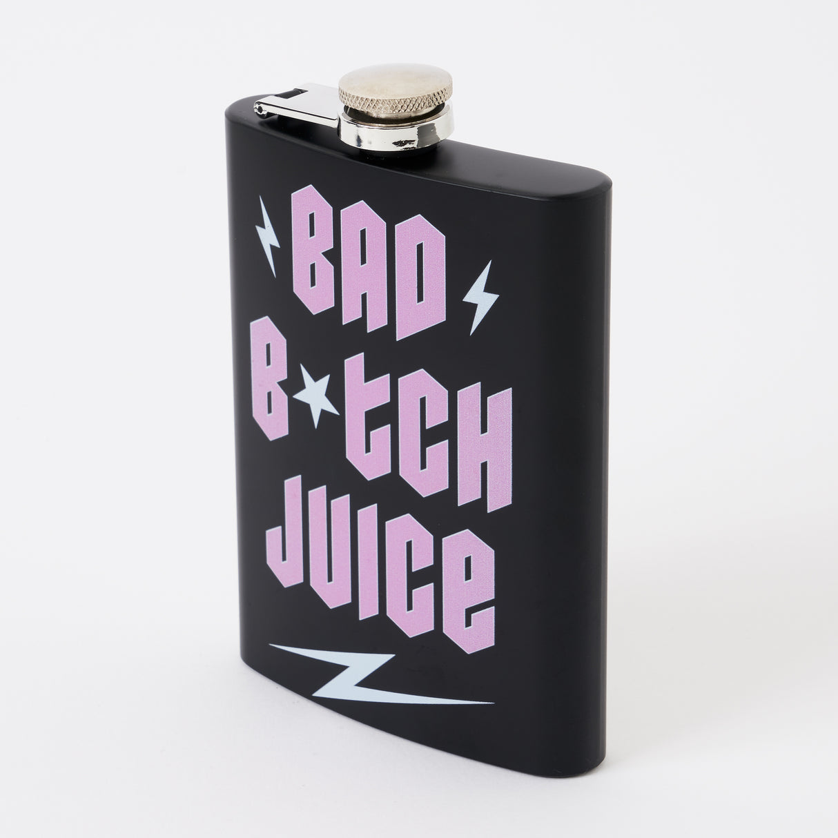 Bad B*tch Juice Tall Black Hip Flask