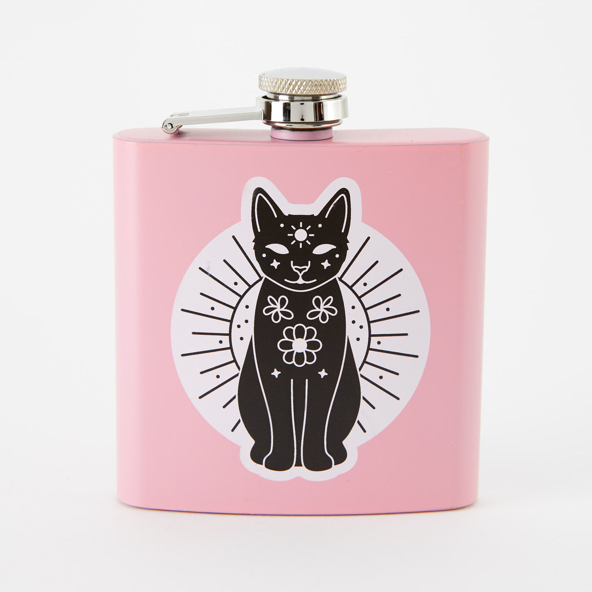 Mystic Mog Light Pink Hip Flask