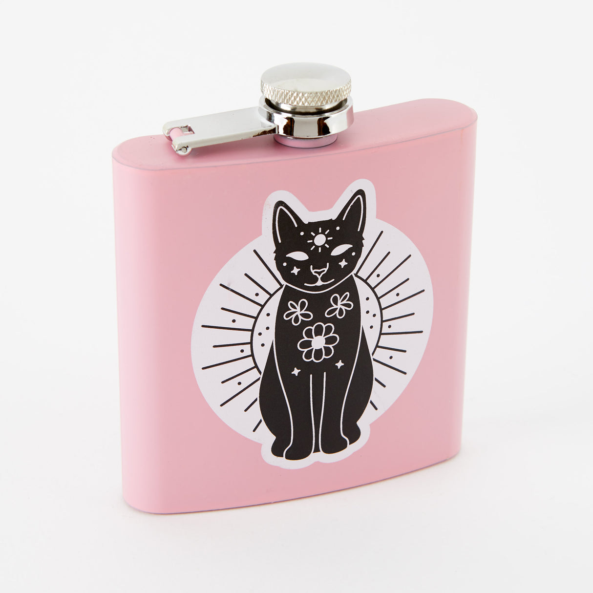 Mystic Mog Light Pink Hip Flask