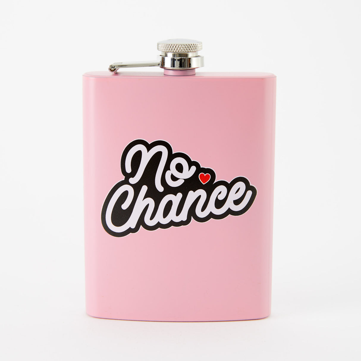 No Chance Tall Light Pink Hip Flask