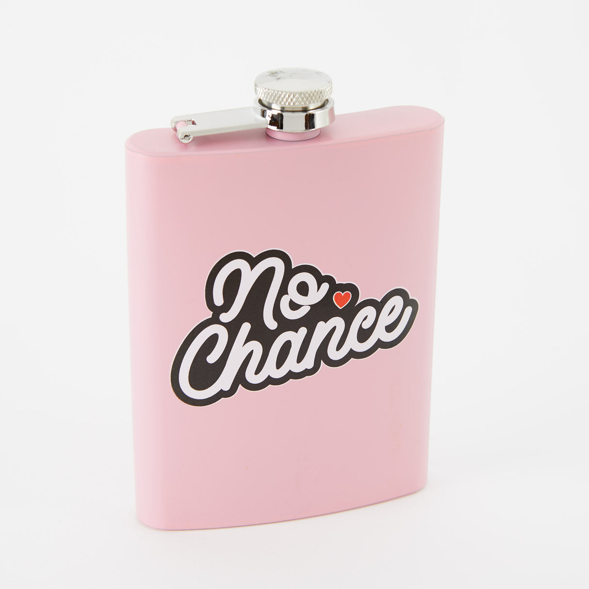 No Chance Tall Light Pink Hip Flask