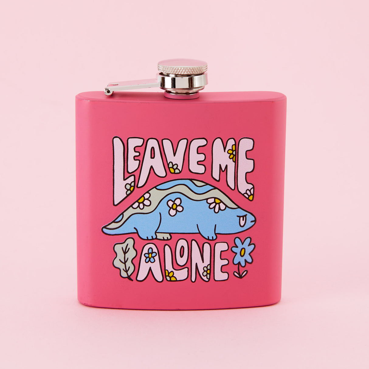 Leave Me Alone Pink Hip Flask
