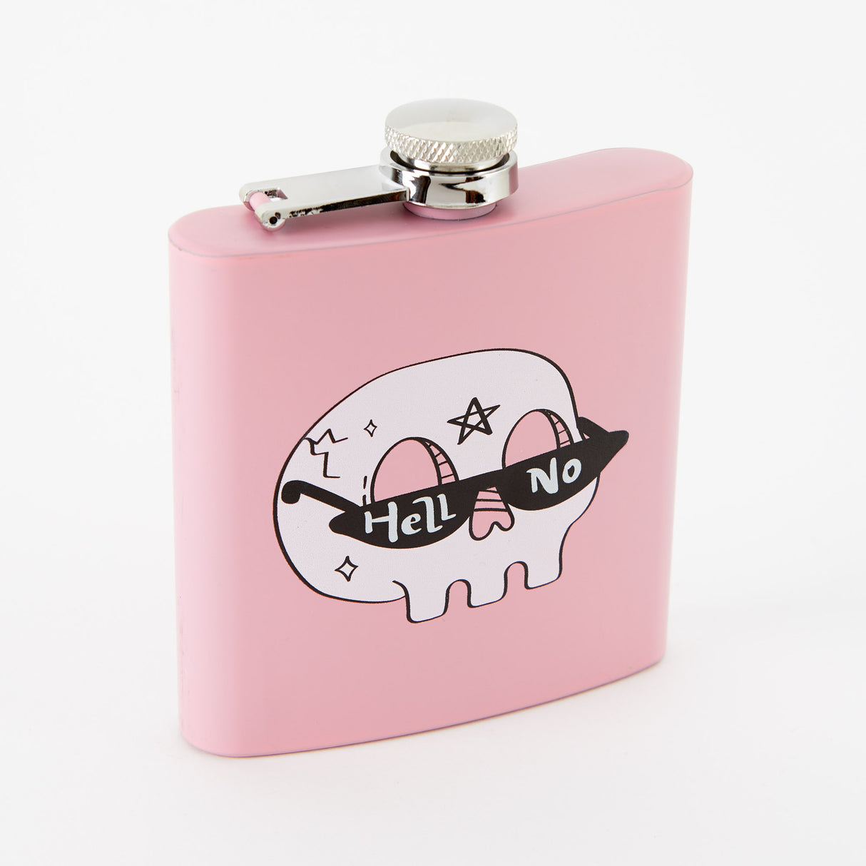 Hell No Light Pink Hip Flask