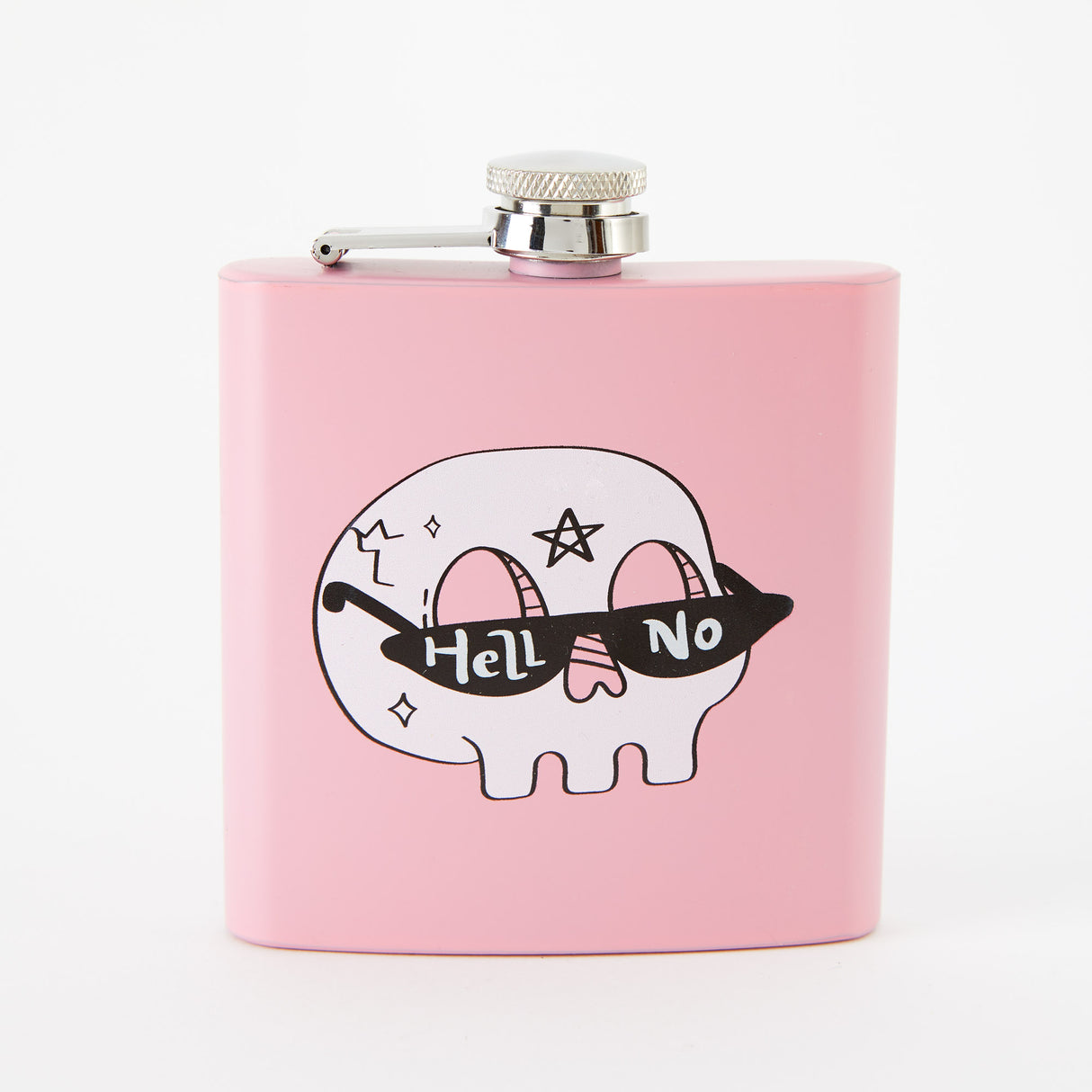 Hell No Light Pink Hip Flask
