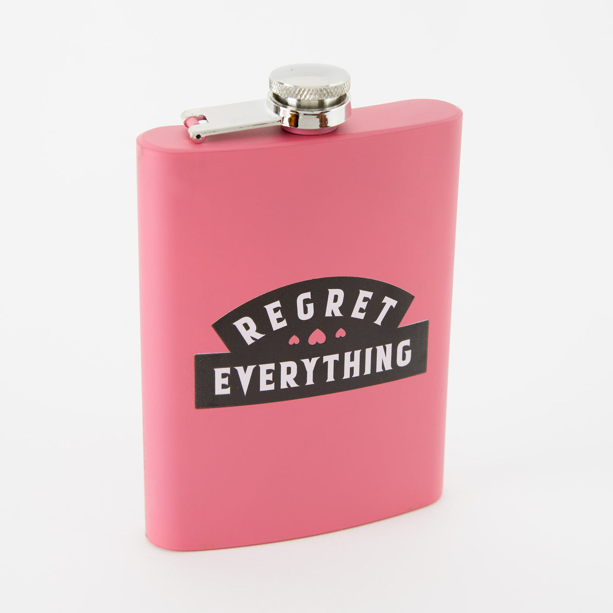Regret Everything Tall Pink Hip Flask