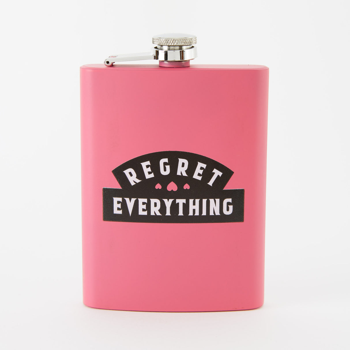 Regret Everything Tall Pink Hip Flask