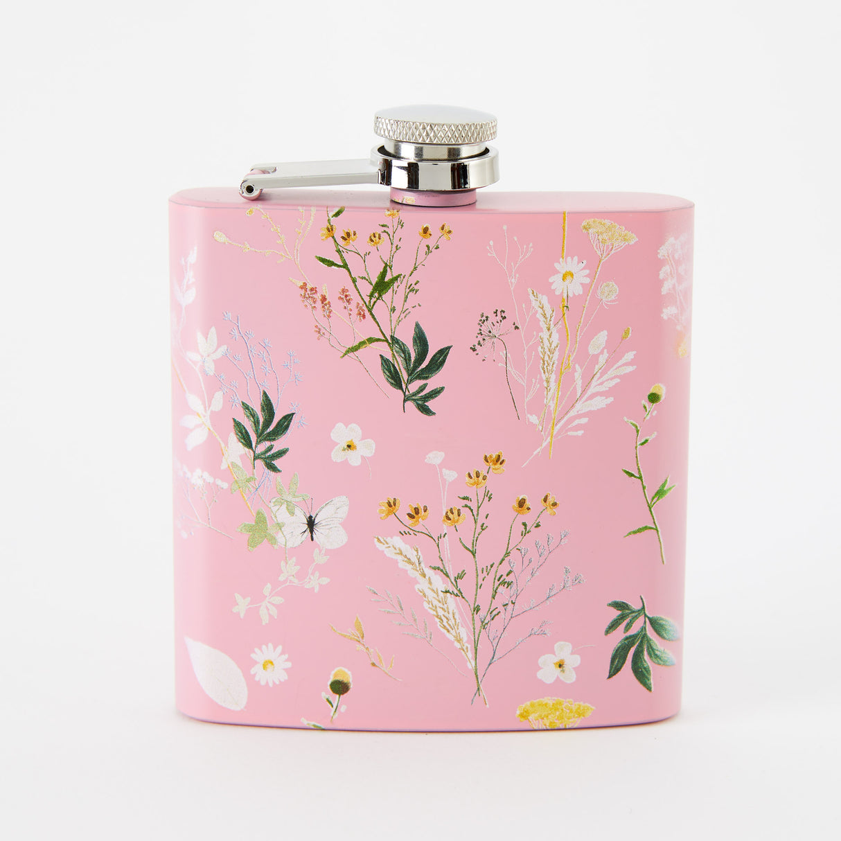 Spring Meadow Light Pink Hip Flask