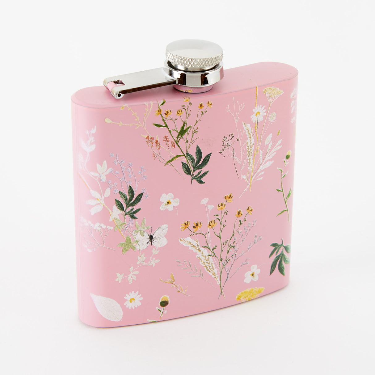 Spring Meadow Light Pink Hip Flask