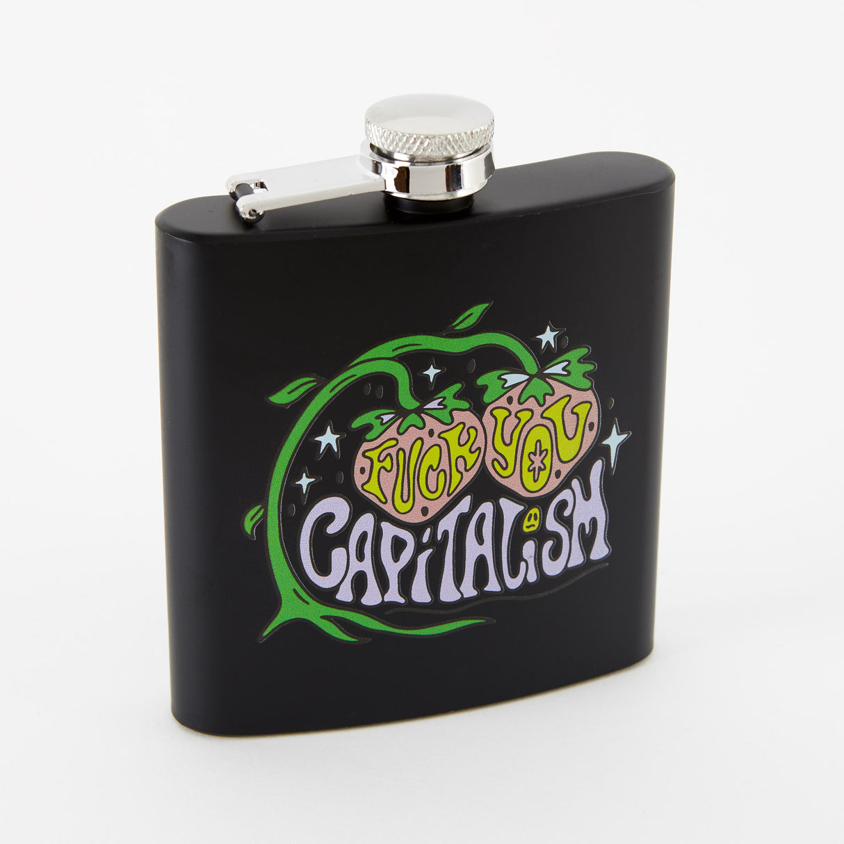 Fuck You Capitalism Black Hip Flask