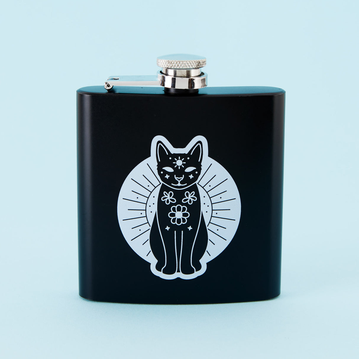 Mystic Mog Black Hip Flask