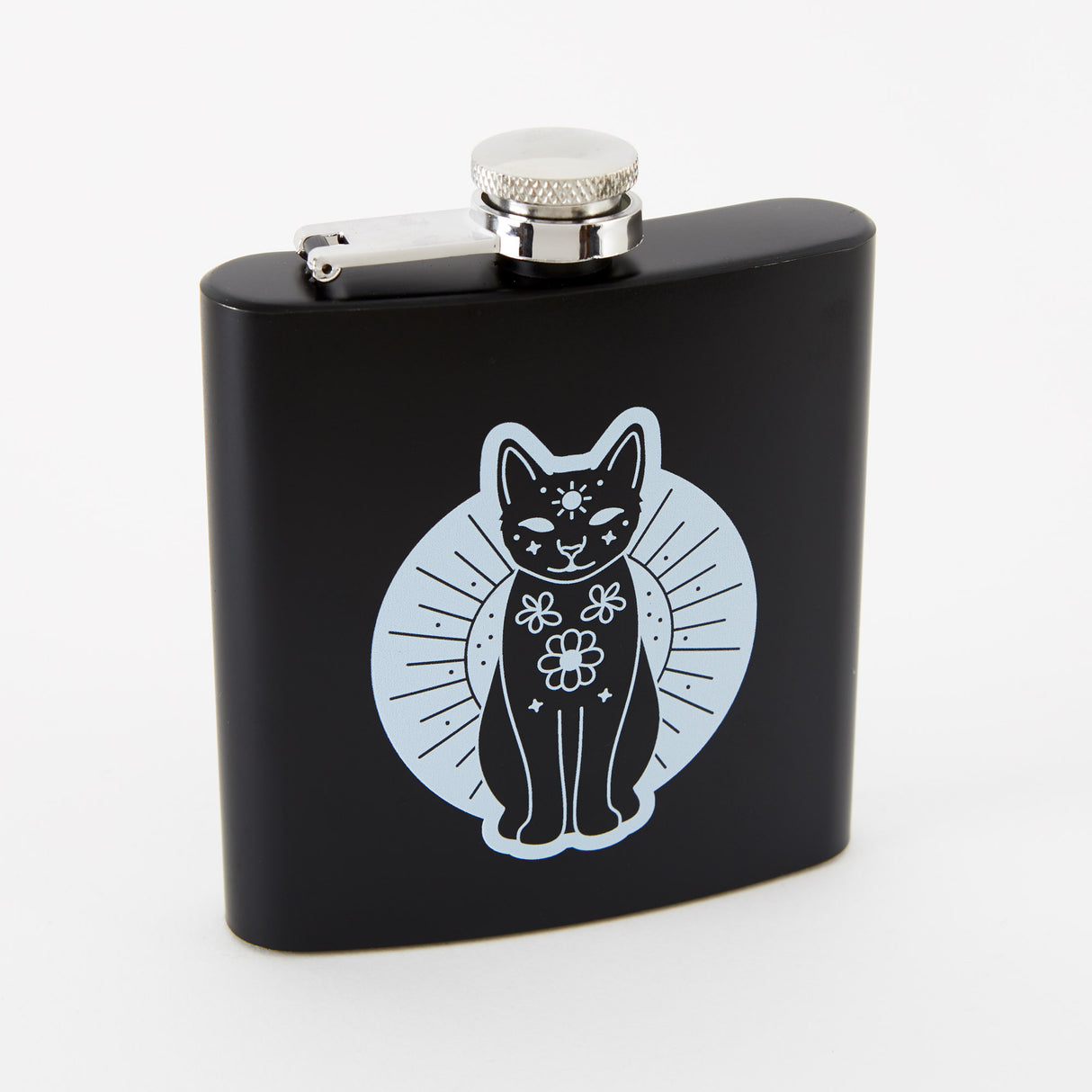 Mystic Mog Black Hip Flask