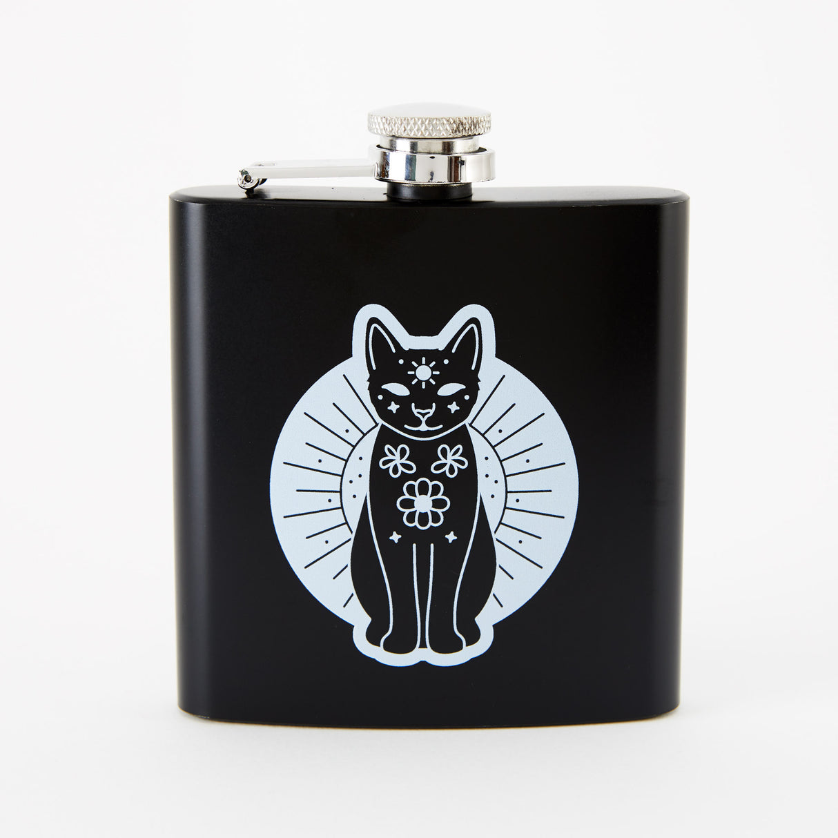 Mystic Mog Black Hip Flask