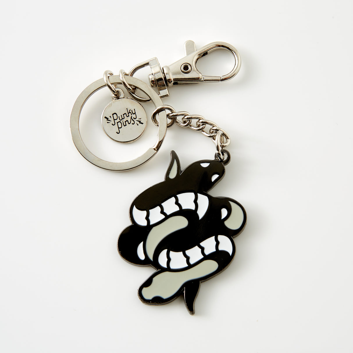 Twin Snakes Enamel Keyring