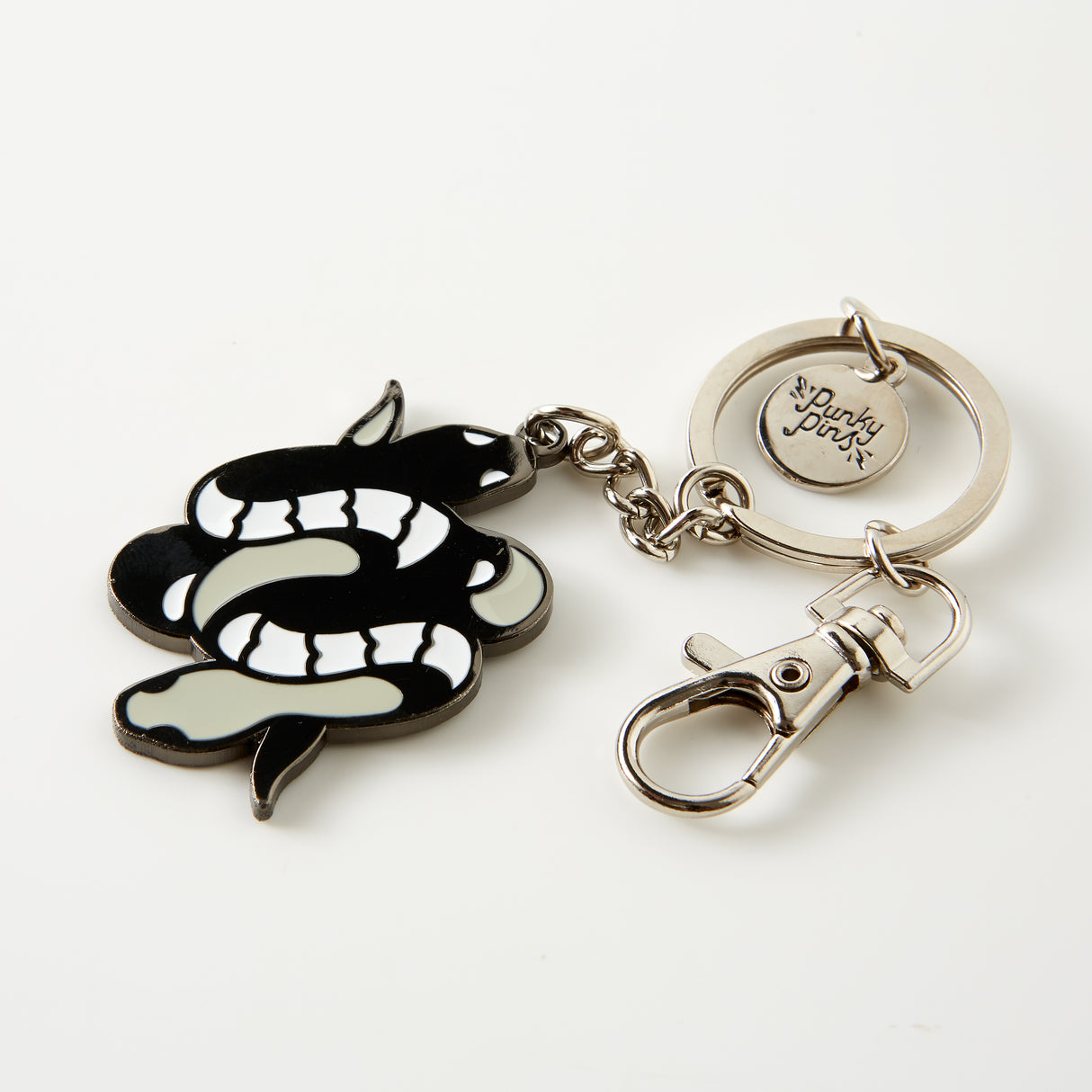 Twin Snakes Enamel Keyring