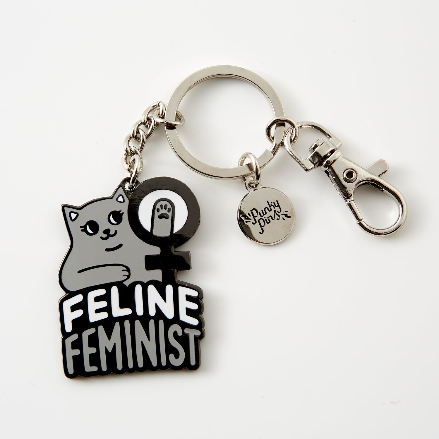 Feline Feminist Enamel Keyring