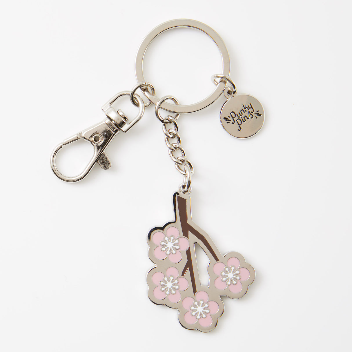 Cherry Blossom Enamel Keyring
