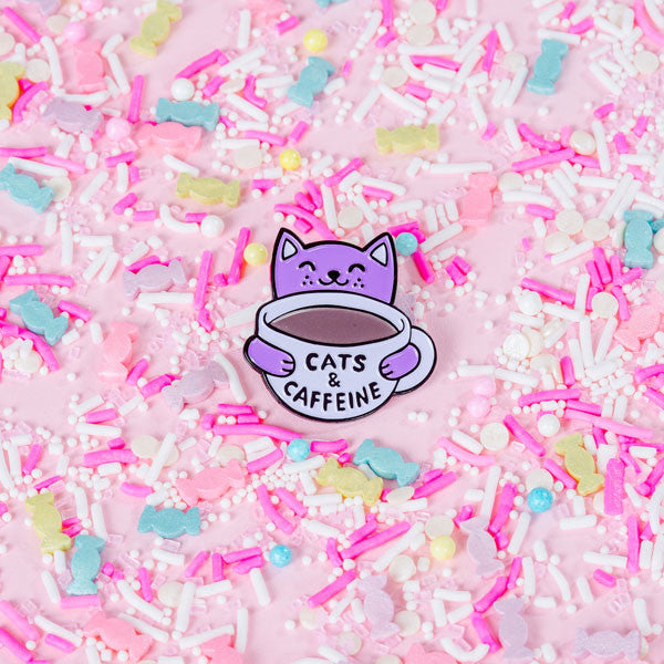 Cats & Caffeine Enamel Pin