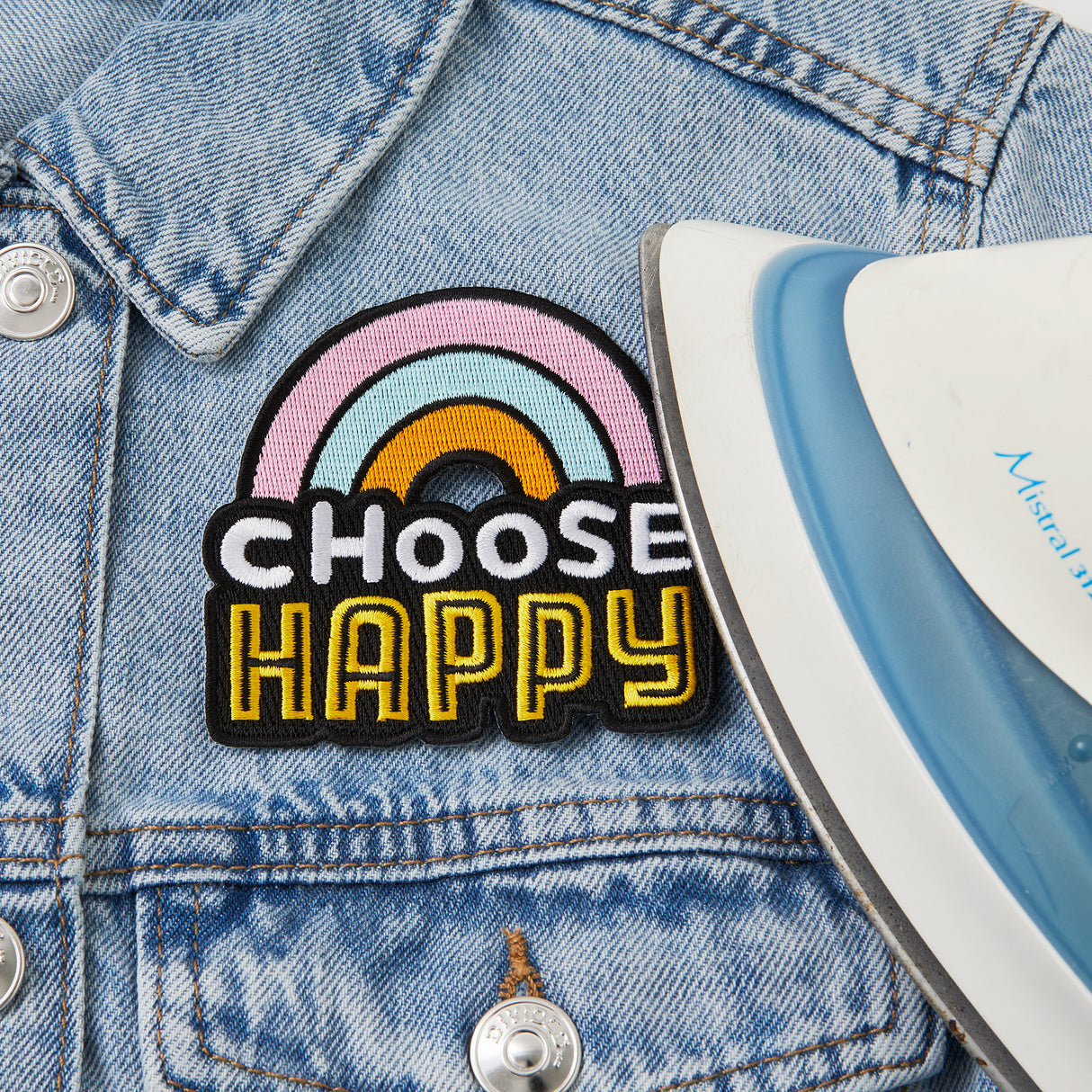Choose Happy Iron On Patch