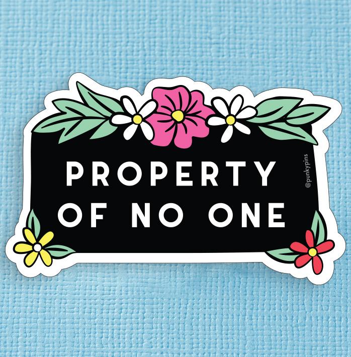 Property of No One Die Cut Vinyl Sticker