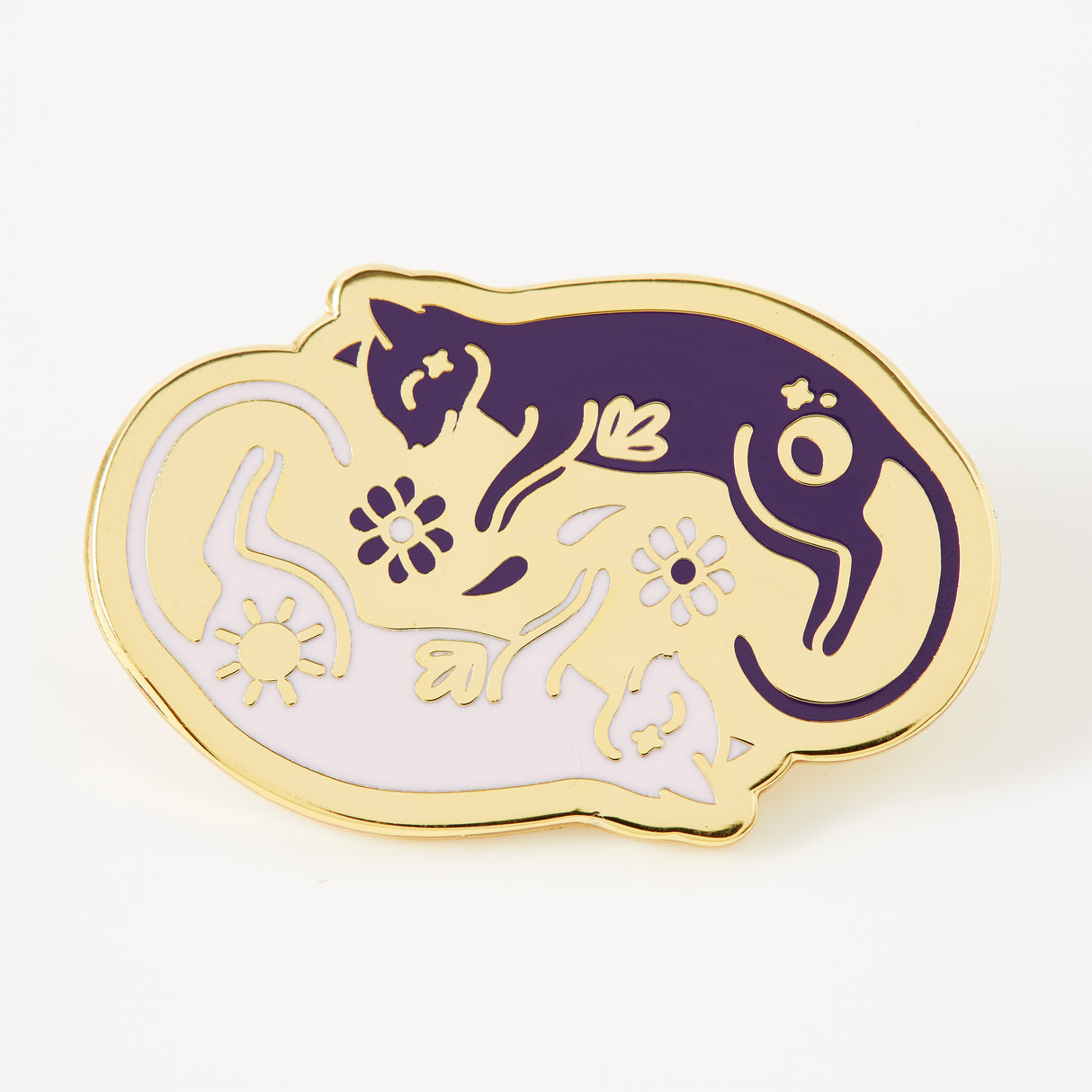 Twin Kitties Gold Plated Pin