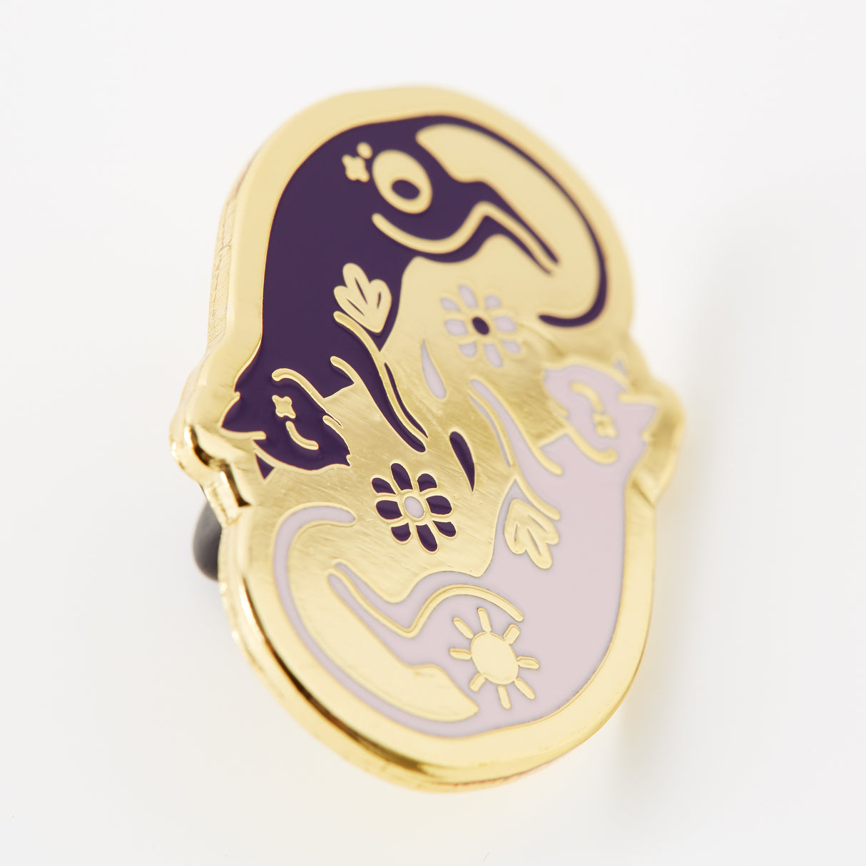 Twin Kitties Gold Plated Pin