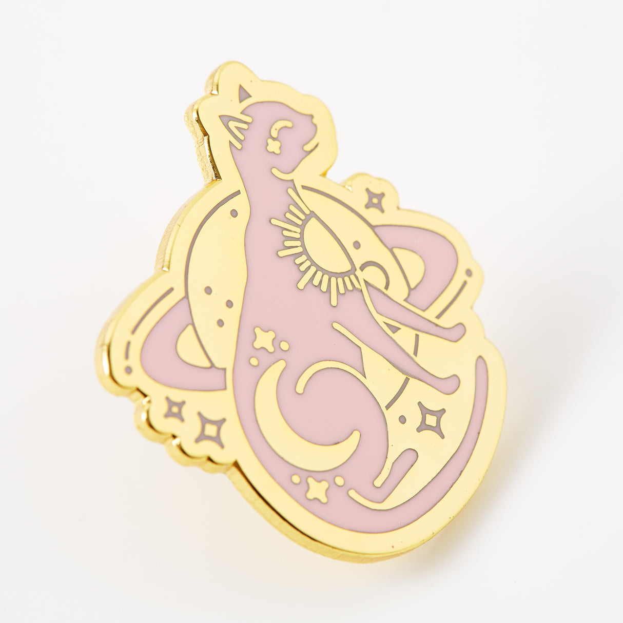 Saturn Kitty Gold Plated Pin